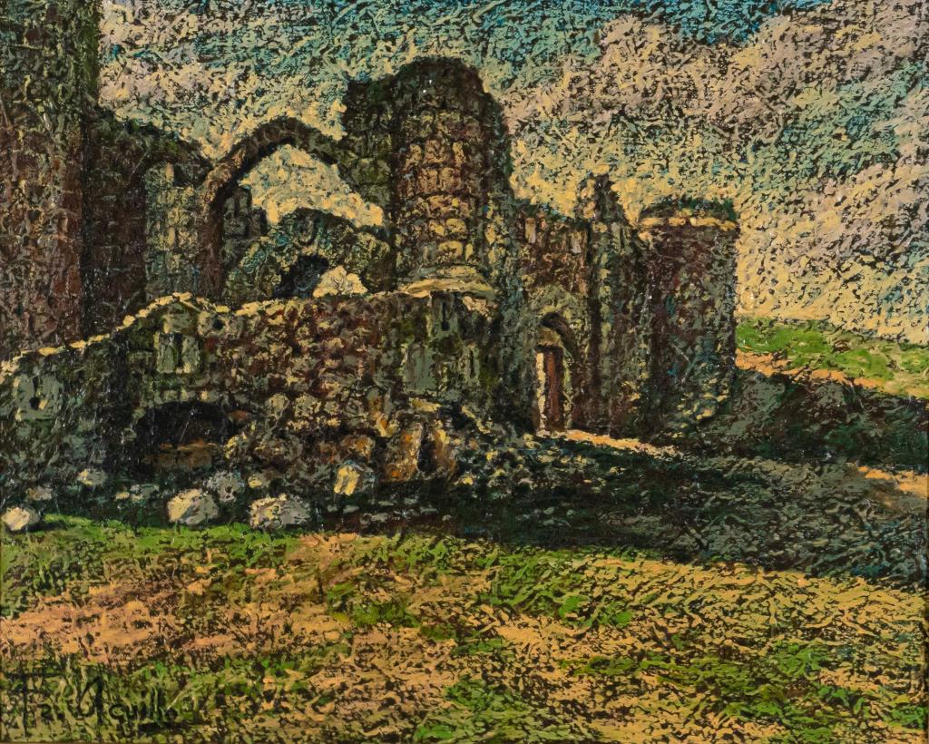 Aquillo Acrylic on Canvas of a Castle (1 of 6)