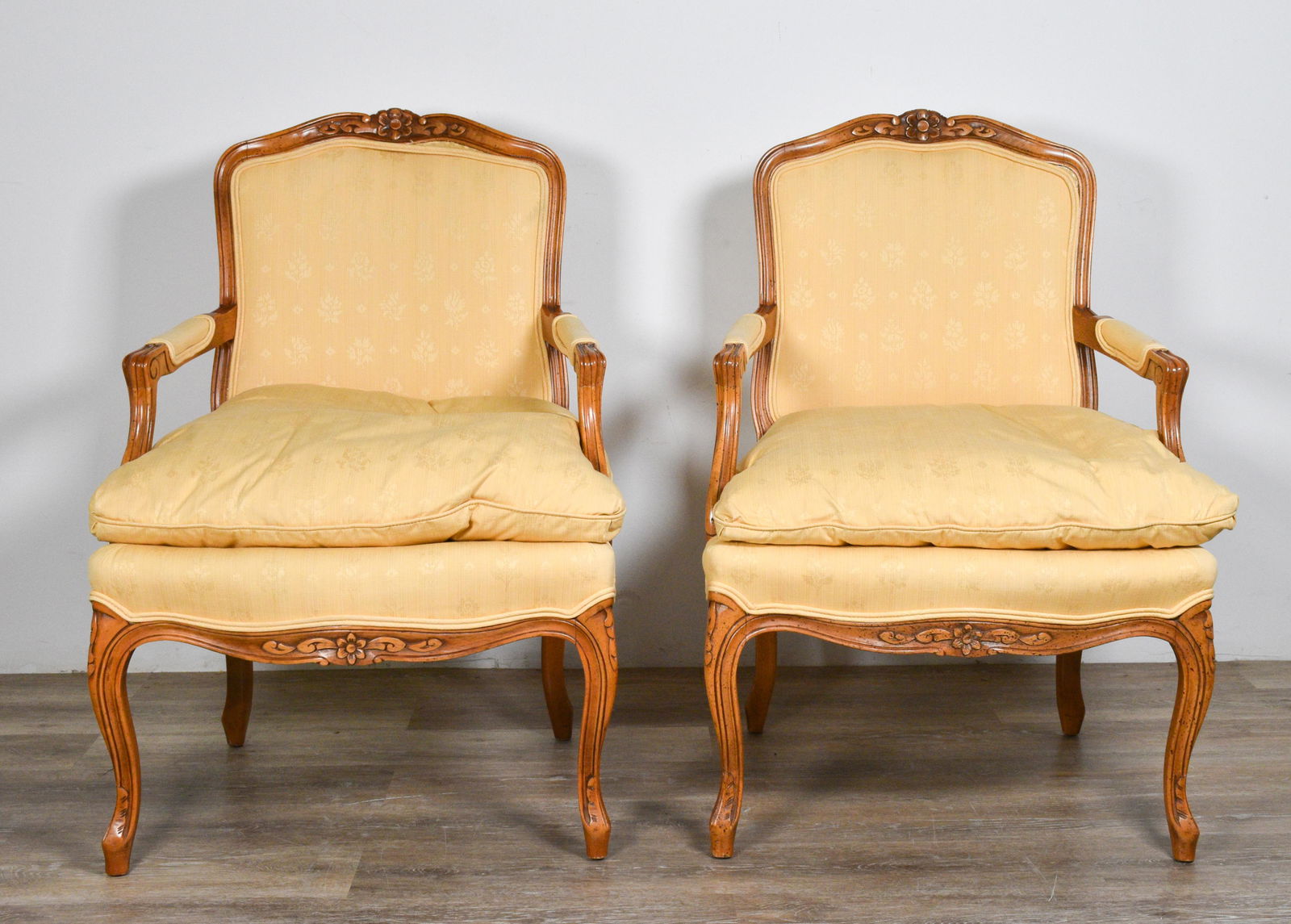 Pair of Louis XV Style Fauteil Chairs (1 of 11)