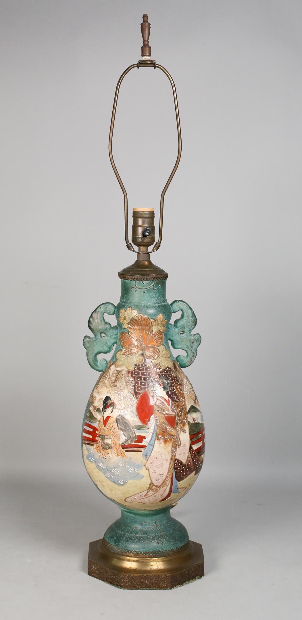 Japanese Satsuma Porcelain Table Lamp (1 of 7)