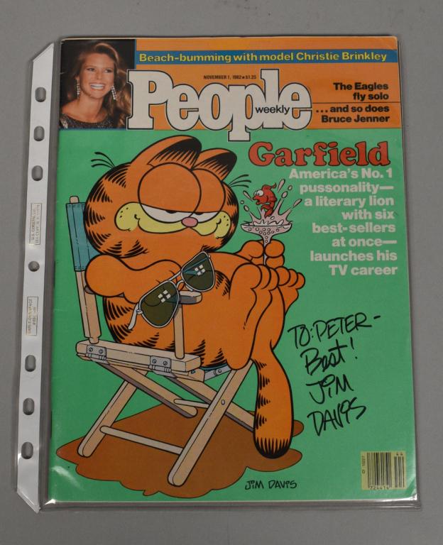 Signed People Magazine Garfield Jim Davis (1 of 3)