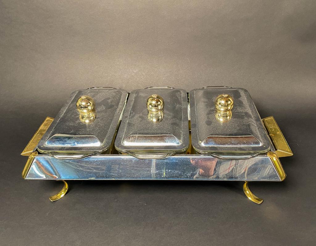 Anchor Hocking Fire King Triple Chafing Dish (1 of 9)