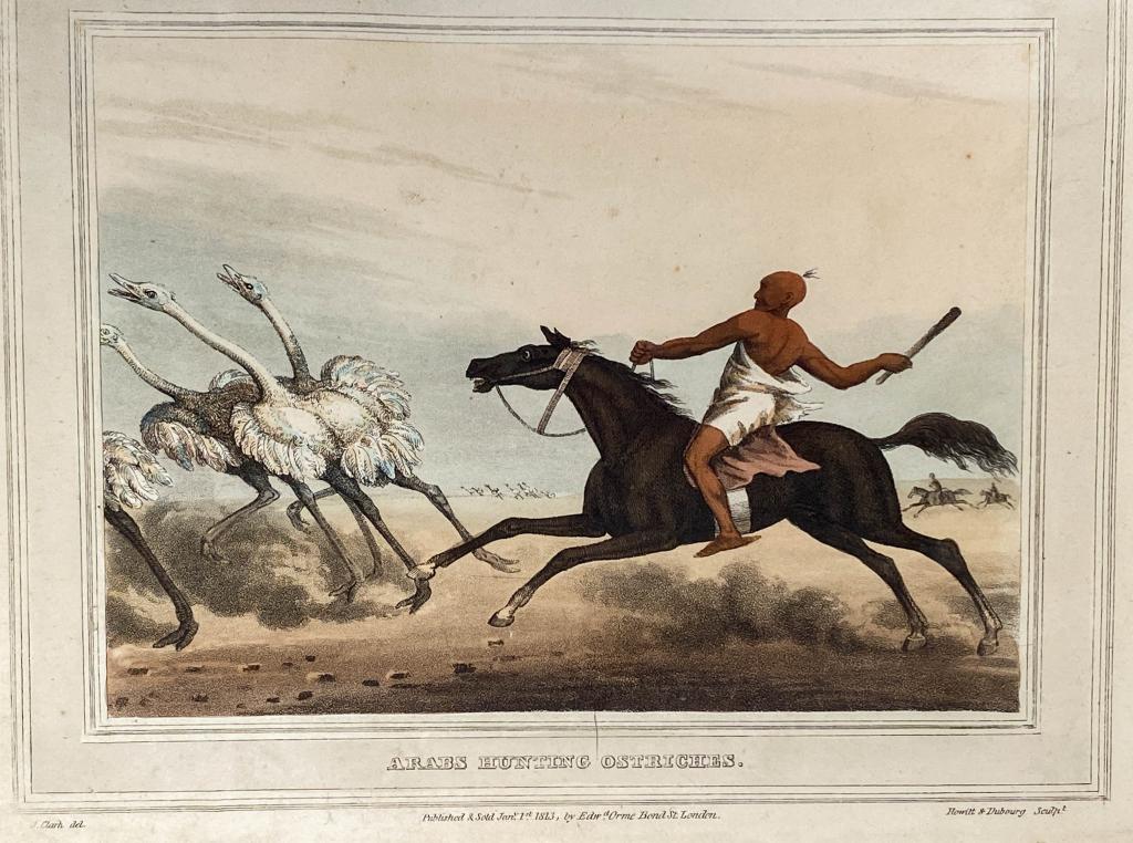 J.H Clark Aquatint "Arabs Hunting Ostriches" (1 of 6)