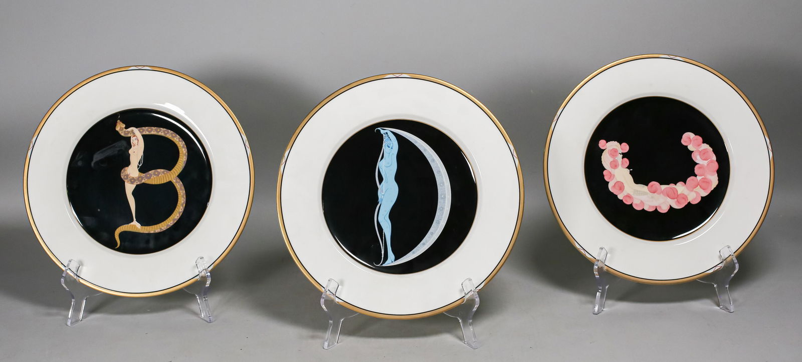 3 Erte The Alphabet Porcelain Plates (1 of 7)