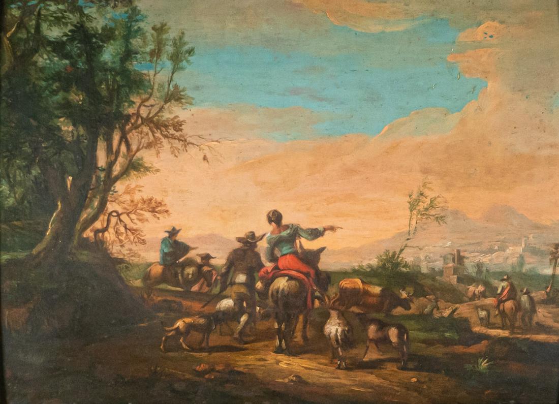 Nicolaes Berchem Style Oil on Wood Panel (1 of 5)