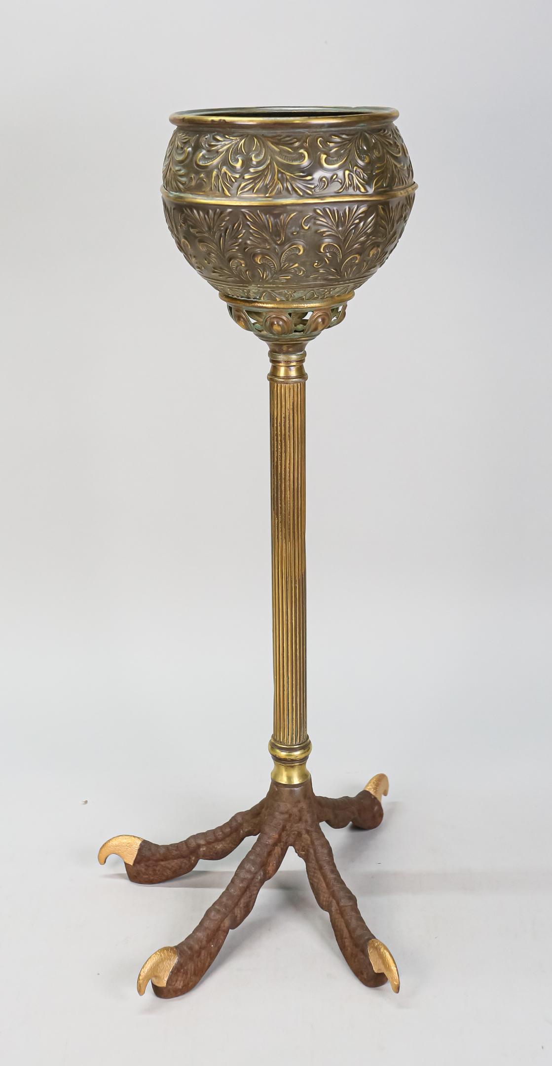 Neoclassical Bronze Eagle Talon Plant Stand (1 of 6)