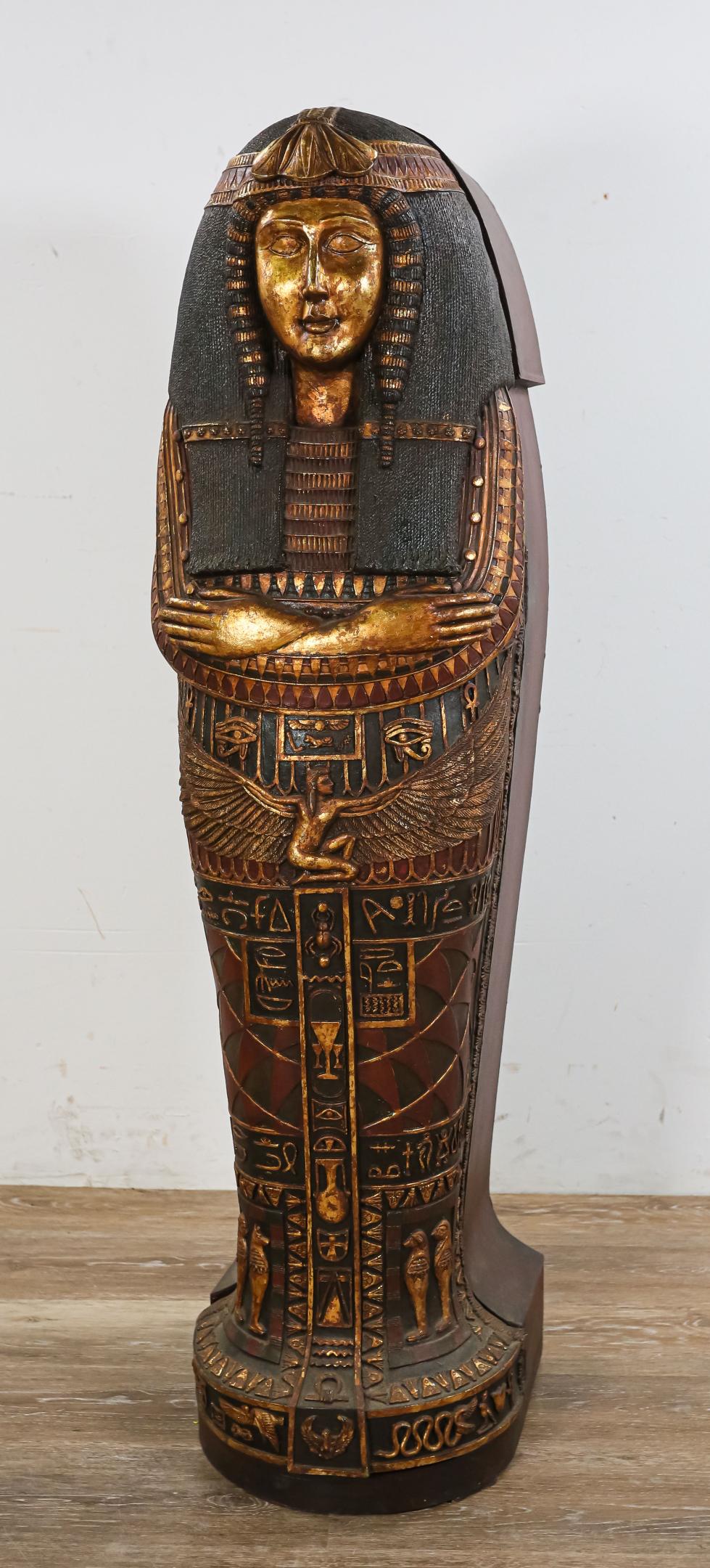 Egyptian Revival Style Sarcophagus Cabinet (1 of 9)