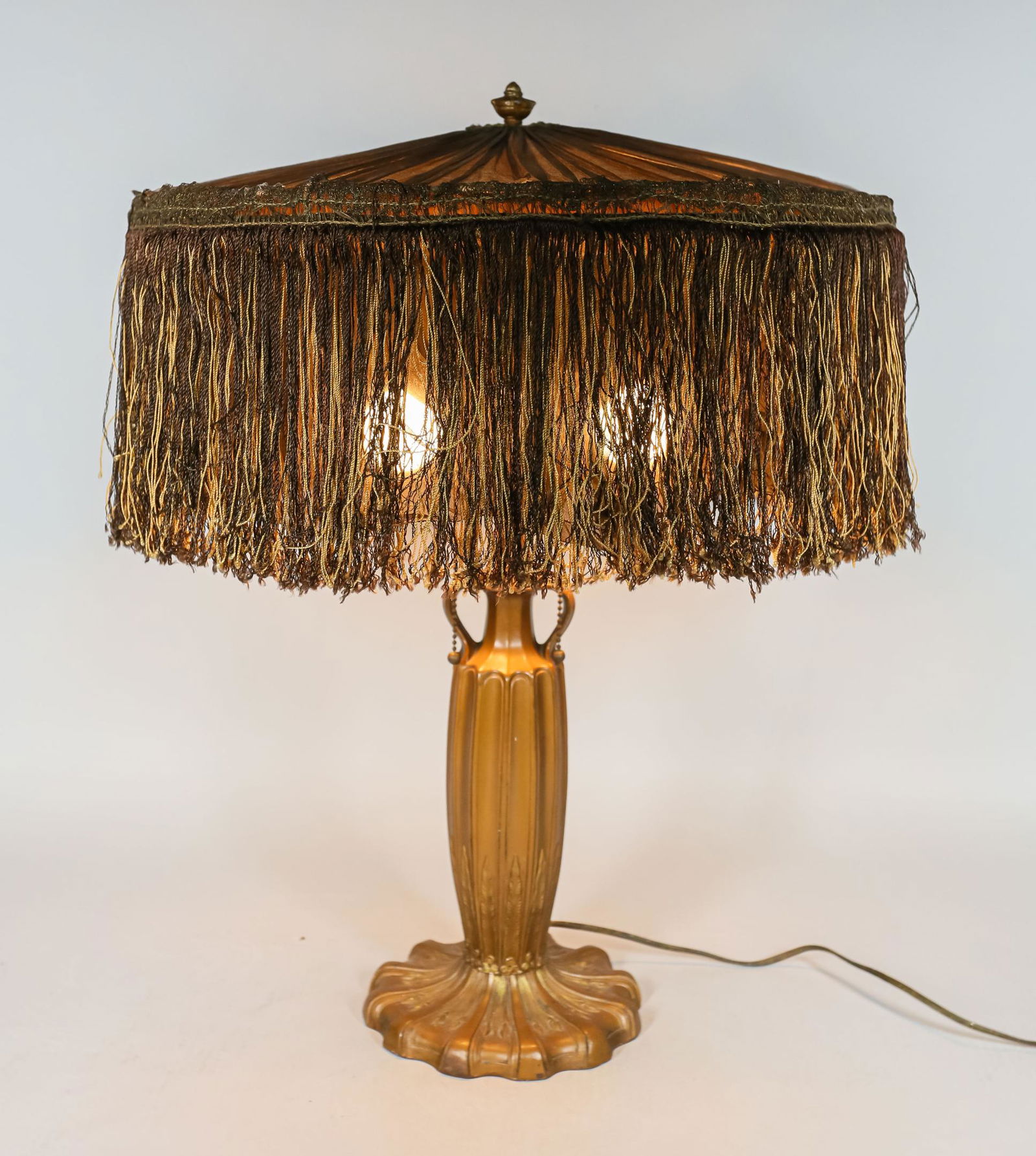 Art Nouveau Patinated Metal Table Lamp (1 of 7)