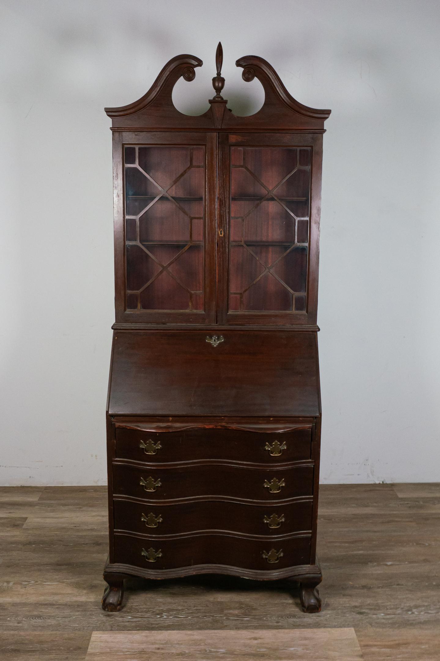 Chippendale Style Mahogany Secretary (1 of 11)