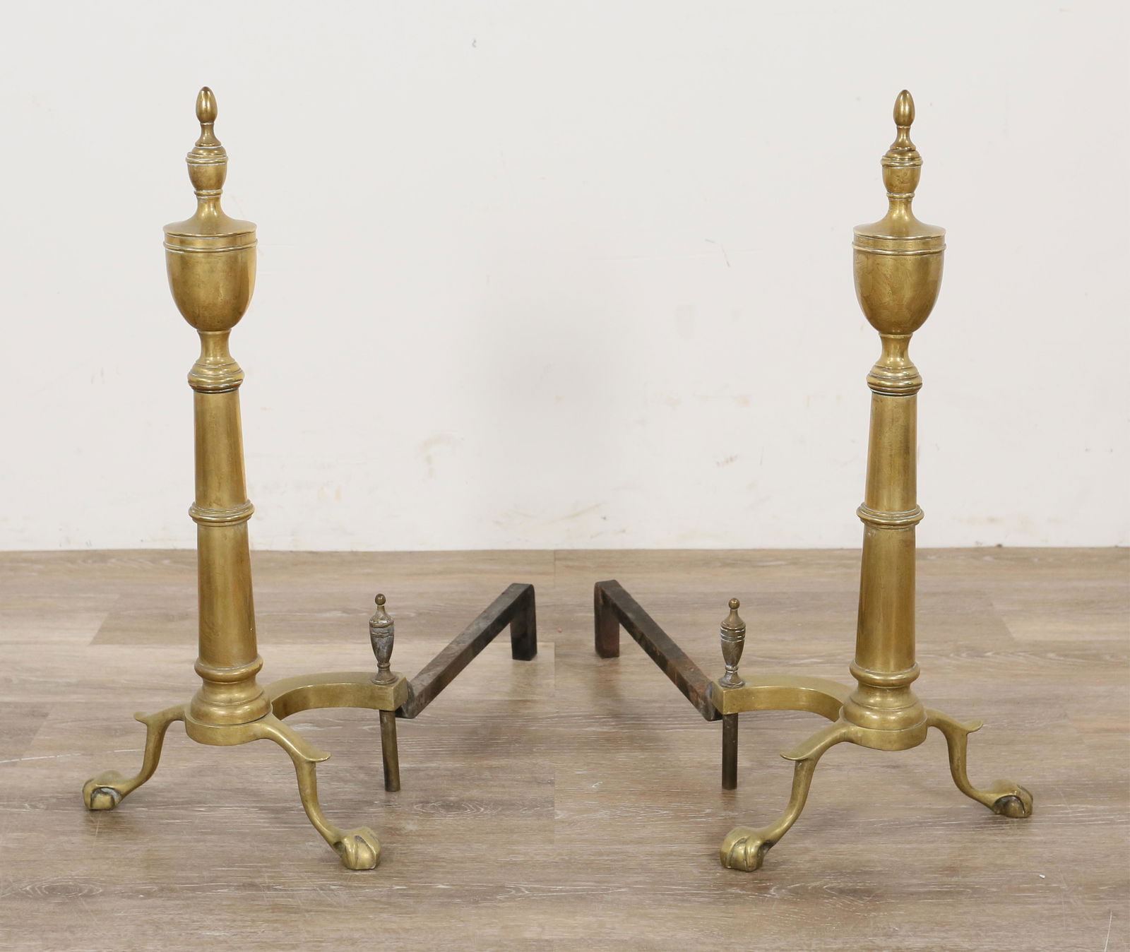 Pair of Chippendale Brass Andirons (1 of 6)