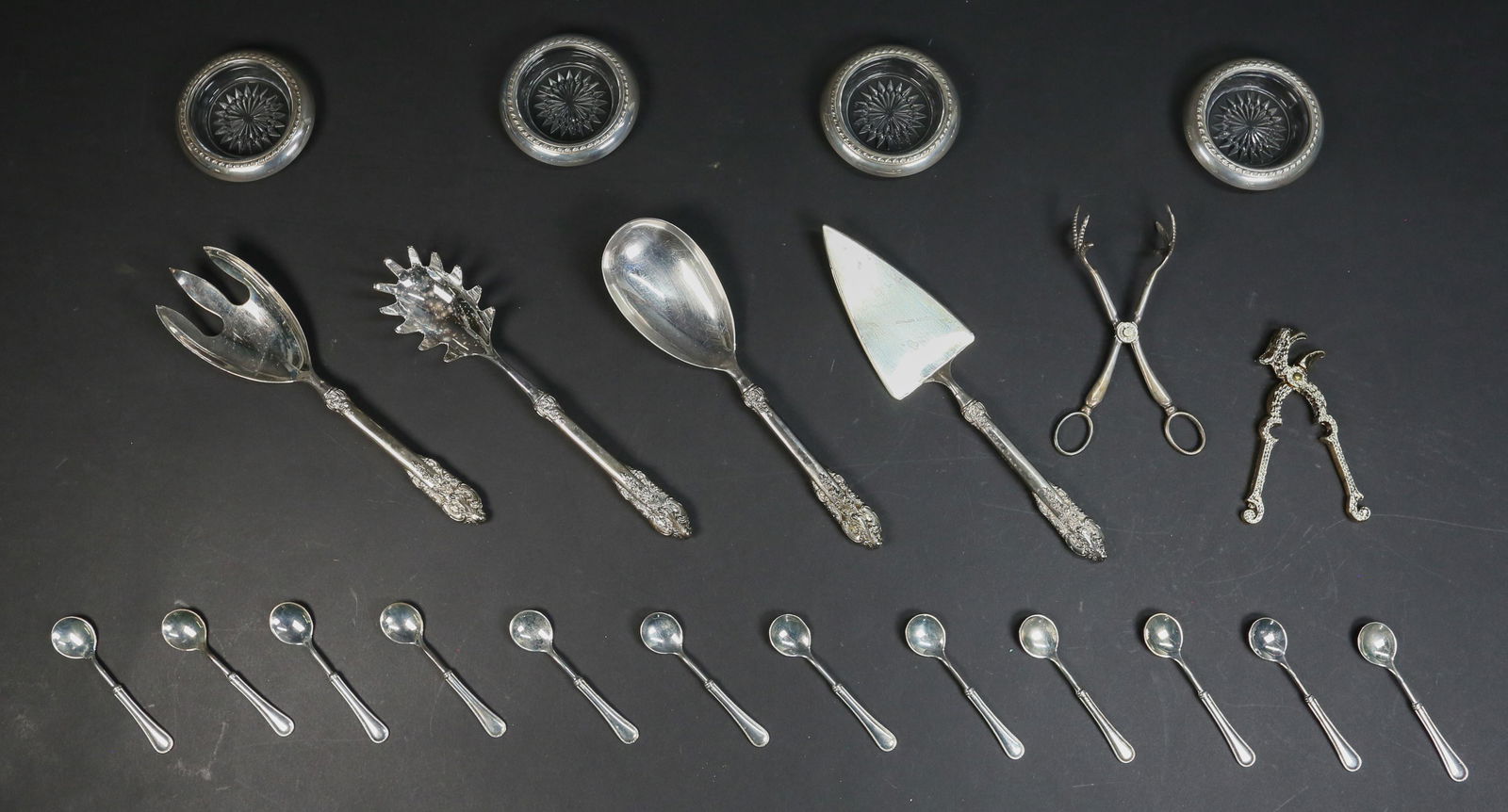 4 Sterling Rimmed Coasters, Silverplate Tableware (1 of 19)