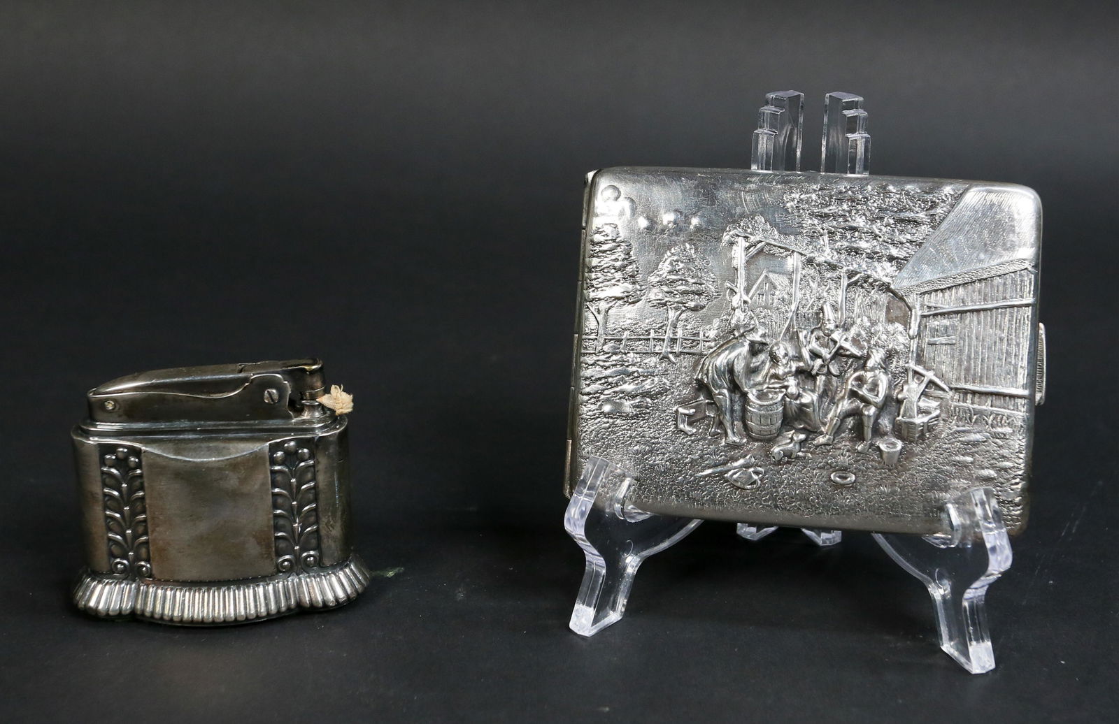 Ronson Diana Lighter & Silverplate Cigarette Case (1 of 8)