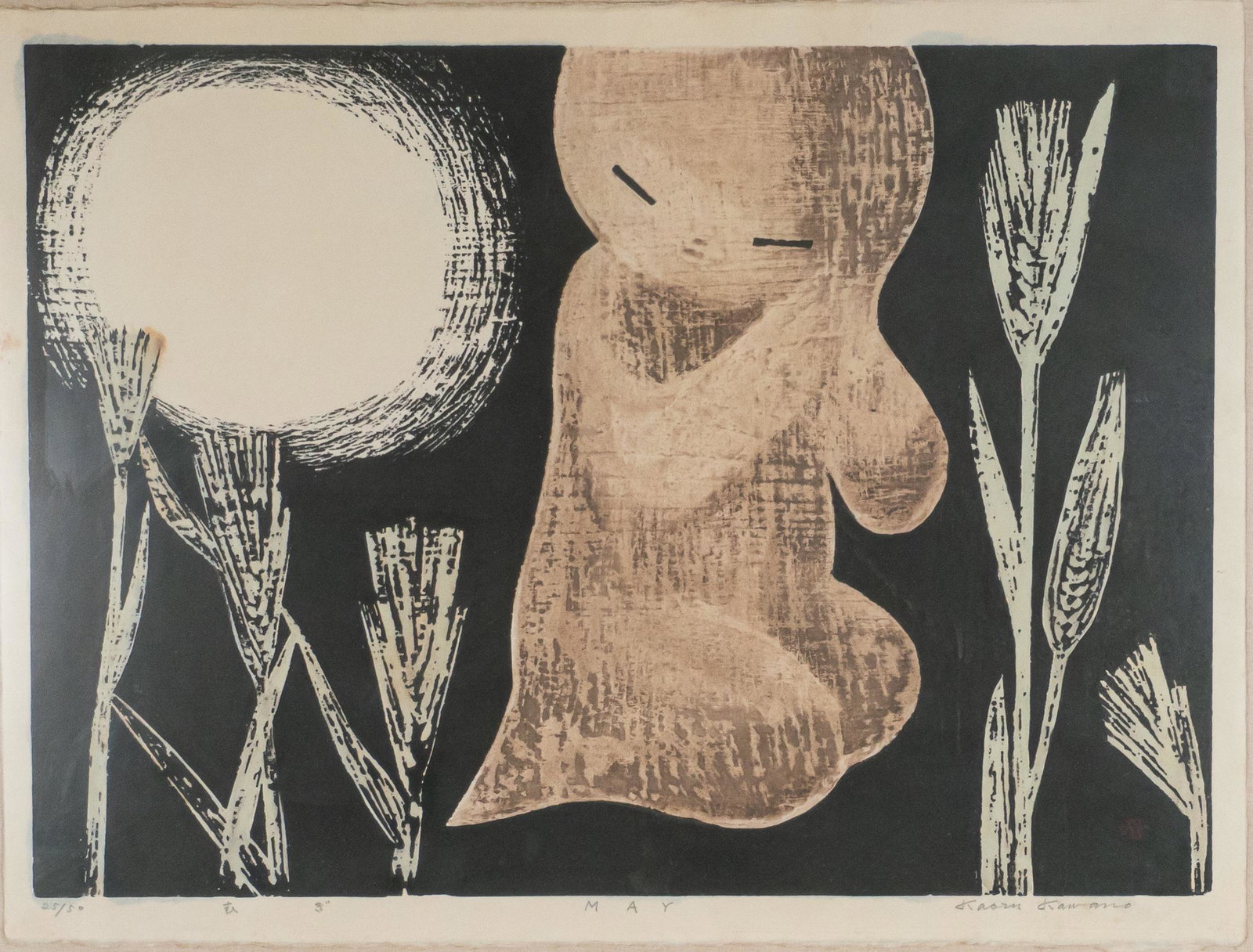 Karou Kawano Woodblock Print "May" (1 of 6)
