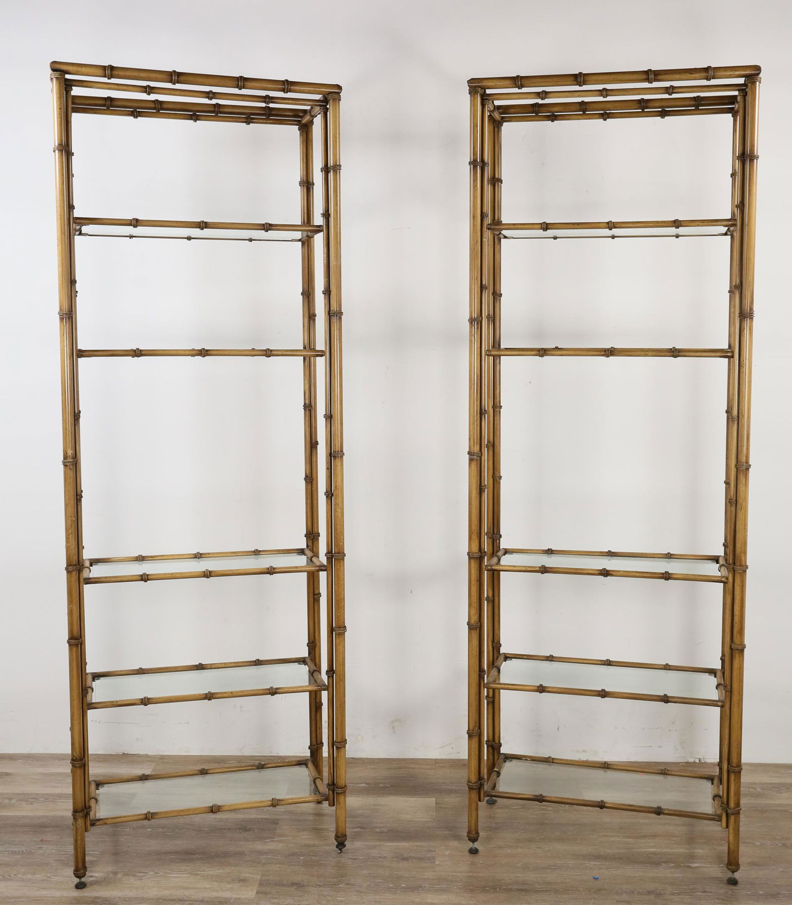 Pair of Faux Bamboo Metal Etageres (1 of 5)