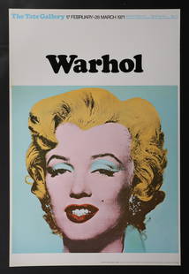 Andy Warhol Tate Gallery Exhibition Poster: Andy Warhol (American, Pittsburgh, 1928-1987). Poster for the Warhol exhibition at the Tate Gallery from February 17th to March 28th, 1971. Published and printed in Great Britain by The Hillingdon