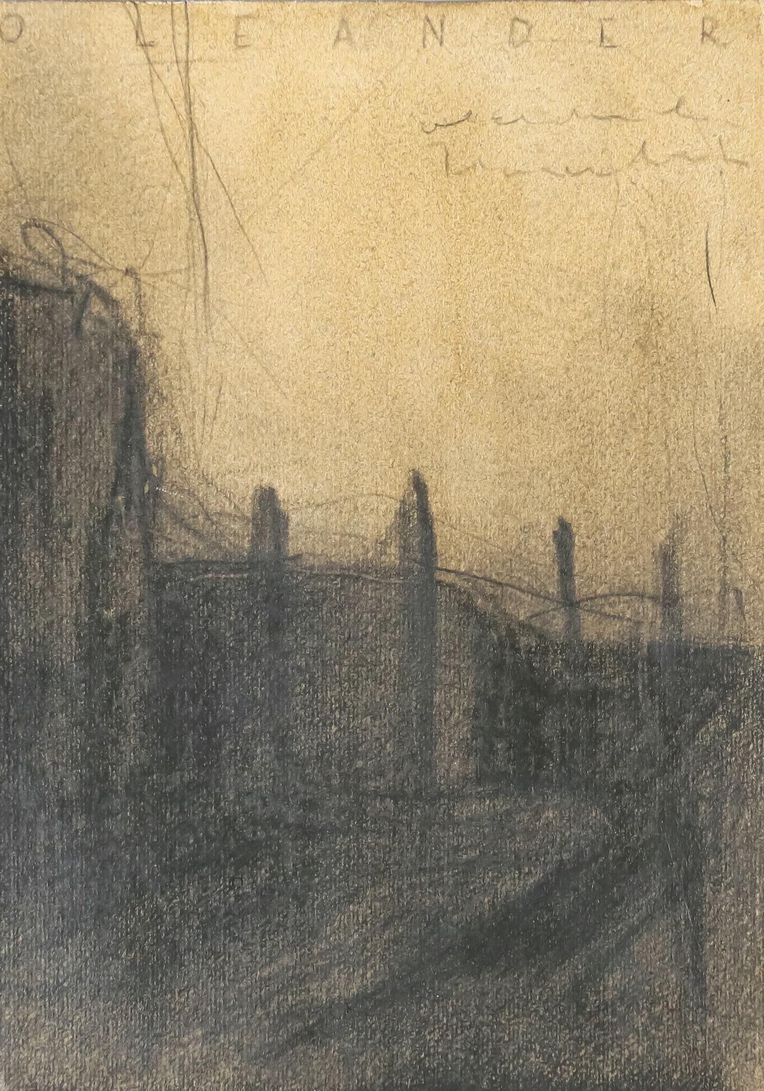 Marcel van Eeden Charcoal on Paper Oleander: Attributed to Marcel van Eeden (Dutch, b. 1965) pencil and charcoal drawing on paper, Oleander. Marked on verso in pencil, g-21. 7 3/4" x 5 1/2".