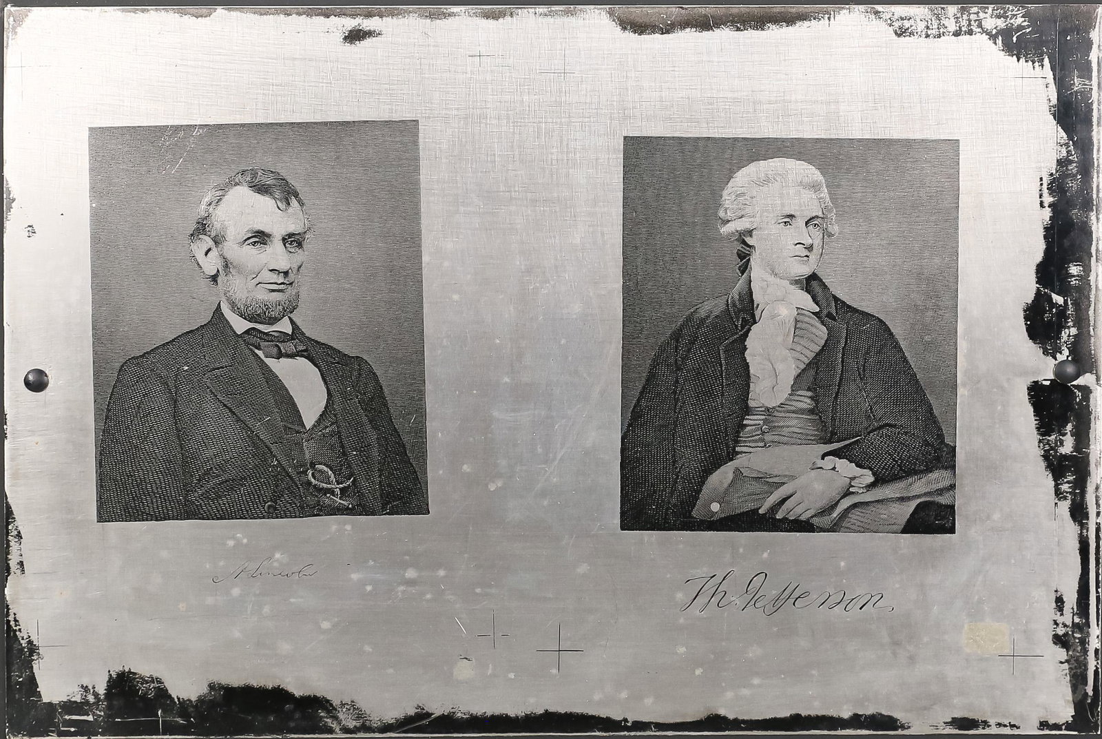 Steel Engraving Plate of Lincoln & Jefferson (1 of 7)
