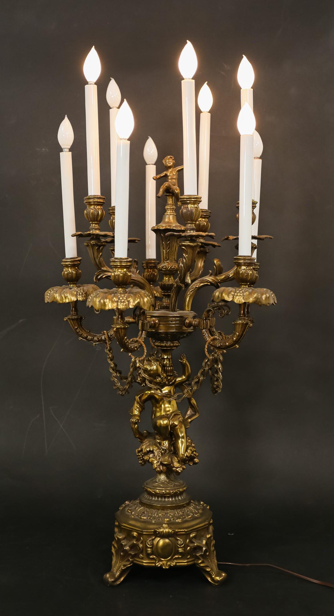 Rococo Style Metal Candelabra Lamp (1 of 9)