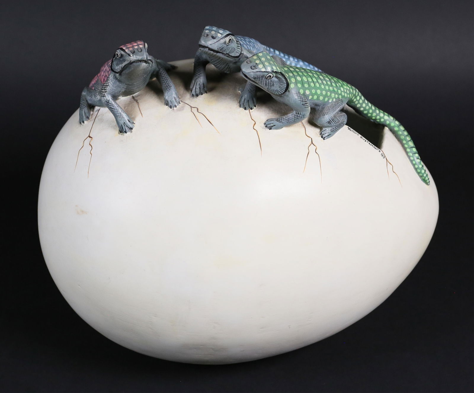 Sergio Bustamante Lizards and Egg Sculpture (1 of 10)