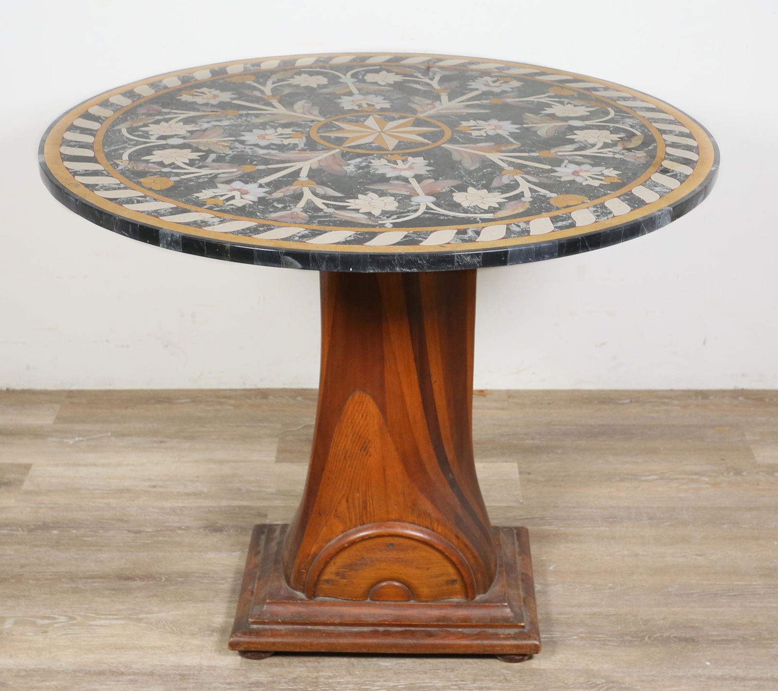 Pietra Dura Style Marble Top Pedestal Table (1 of 7)