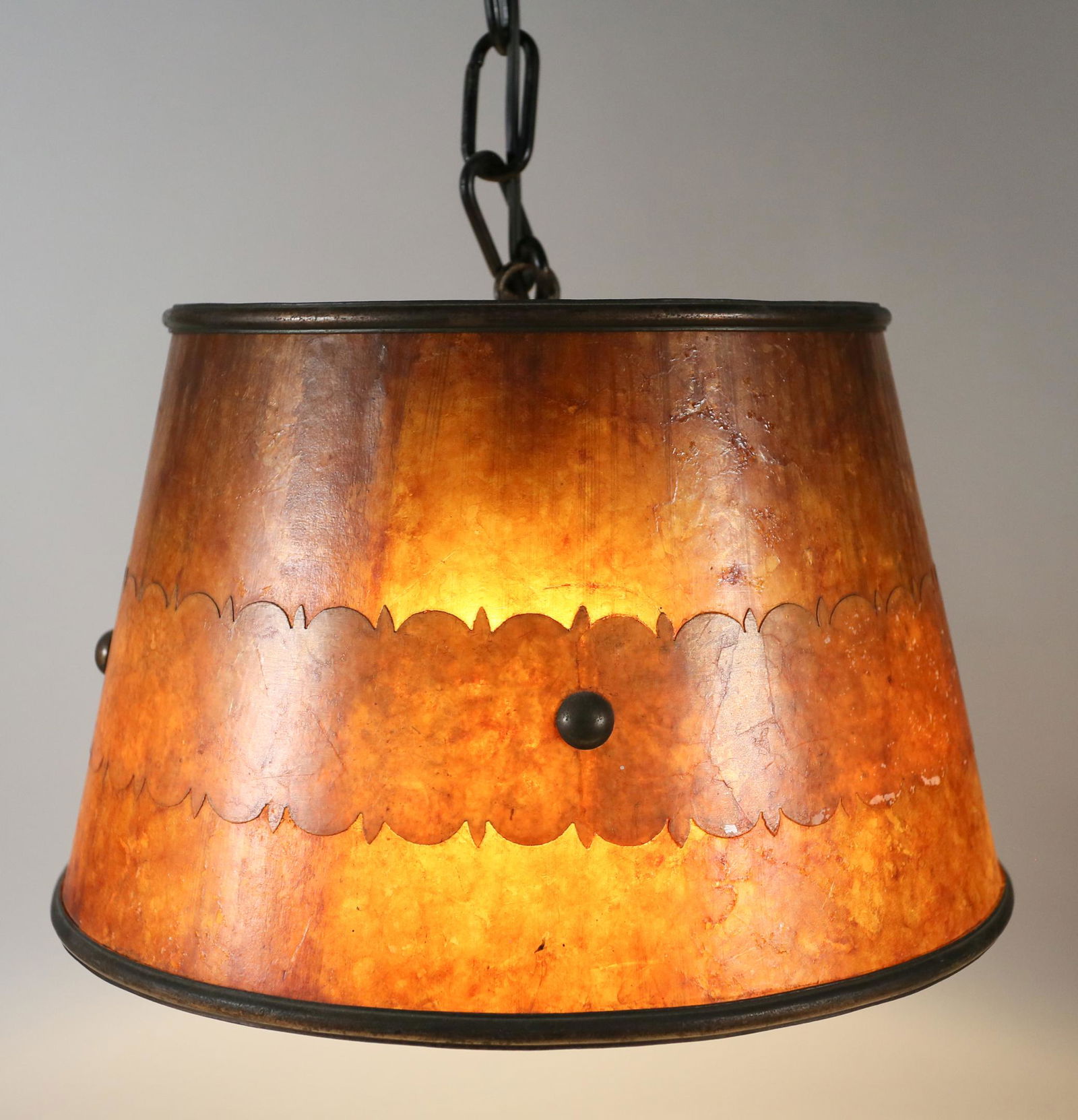 Arts and Crafts Mica Shade Hanging Lamp (1 of 8)