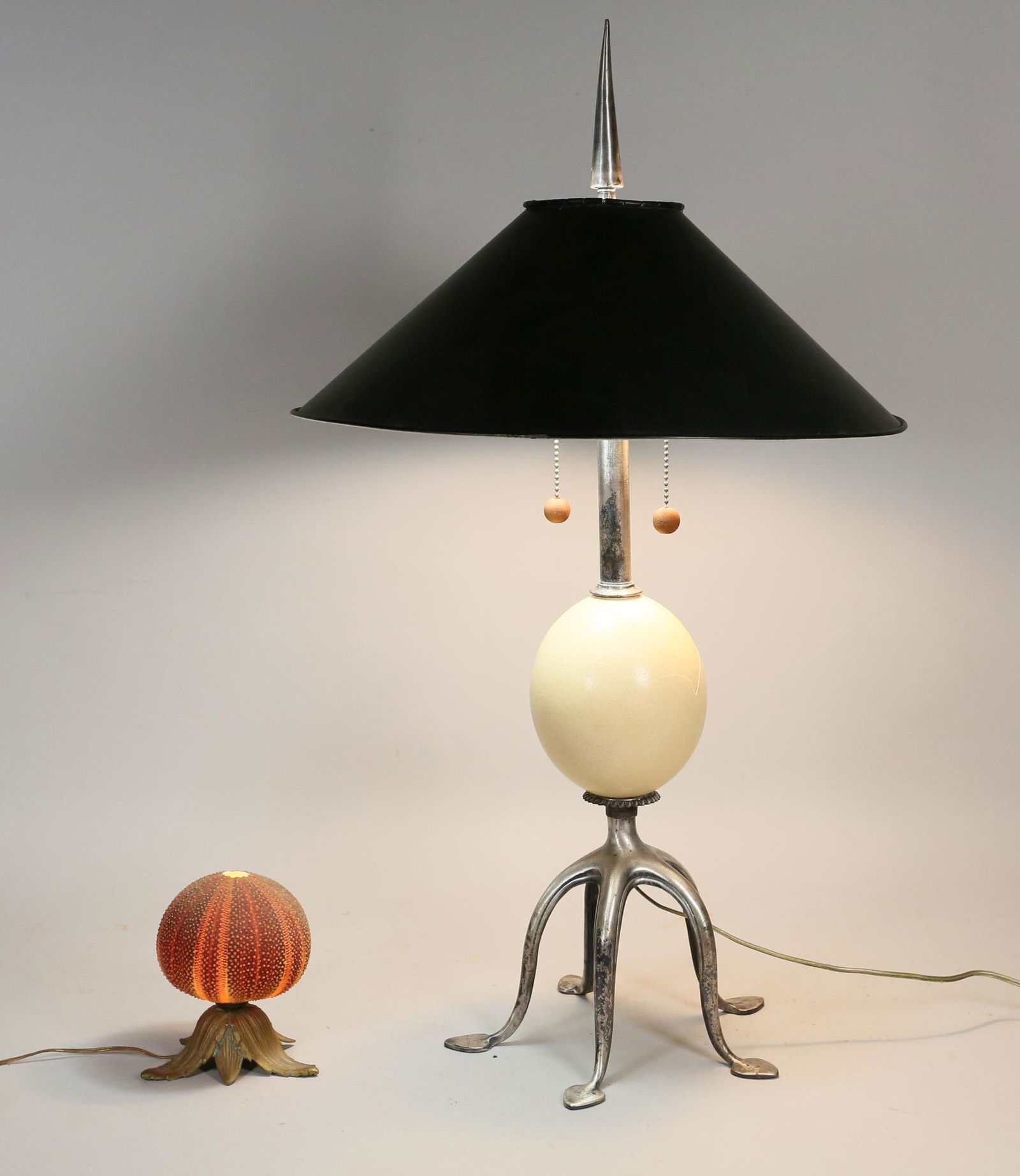 2 Table Lamps Ostrich Egg & Sea Urchin (1 of 13)