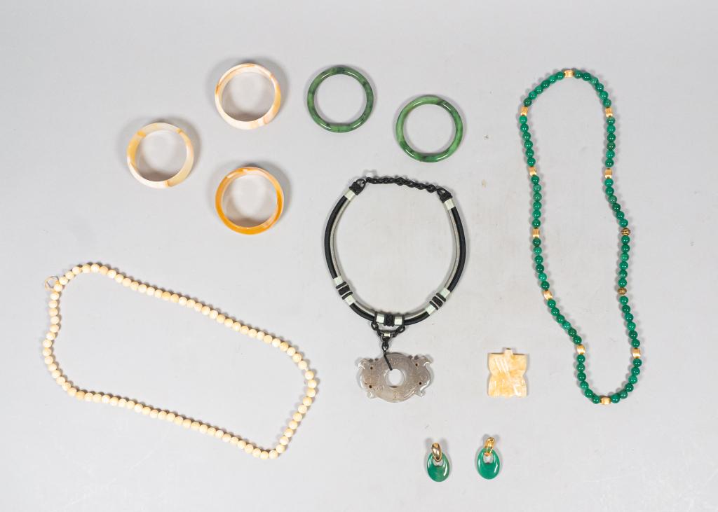 Grouping of Natural Hardstone and Jade Jewelry (1 of 16)