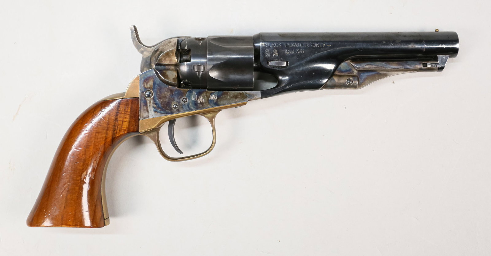 Replica Arms .36 Cal Percussion Revolver: Replica Arms Inc. (Ohio 20th Century) .36 Cal Percussion Revolver. Marked "Replica Arms Inc. Marietta - Ohio-Made in Italy" "Black Powder Only Cal .36."