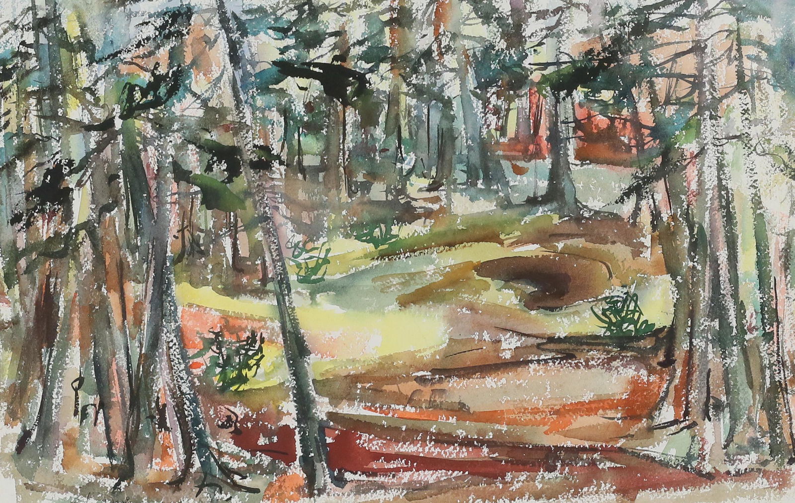 Ted Davis Watercolor Cathedral Woods Maine (1 of 7)