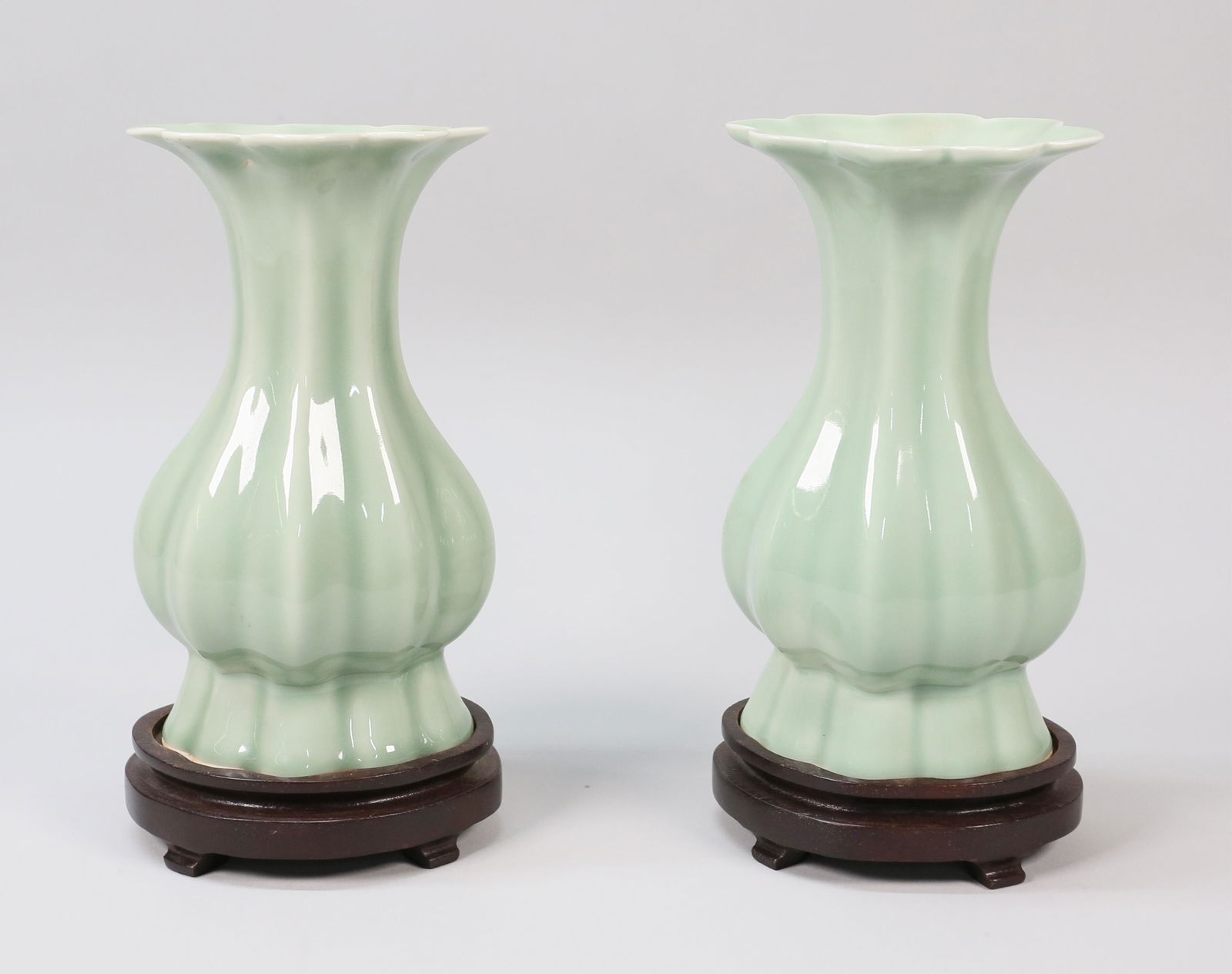 Pair of Chinese Porcelain Celadon Vases (1 of 10)