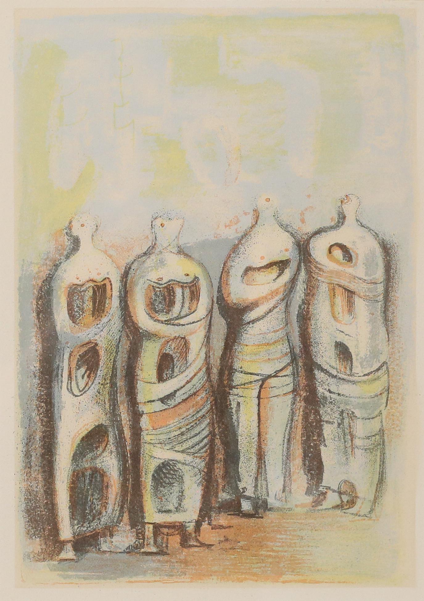 Henry Moore Lithograph The Four Sketches (1 of 5)