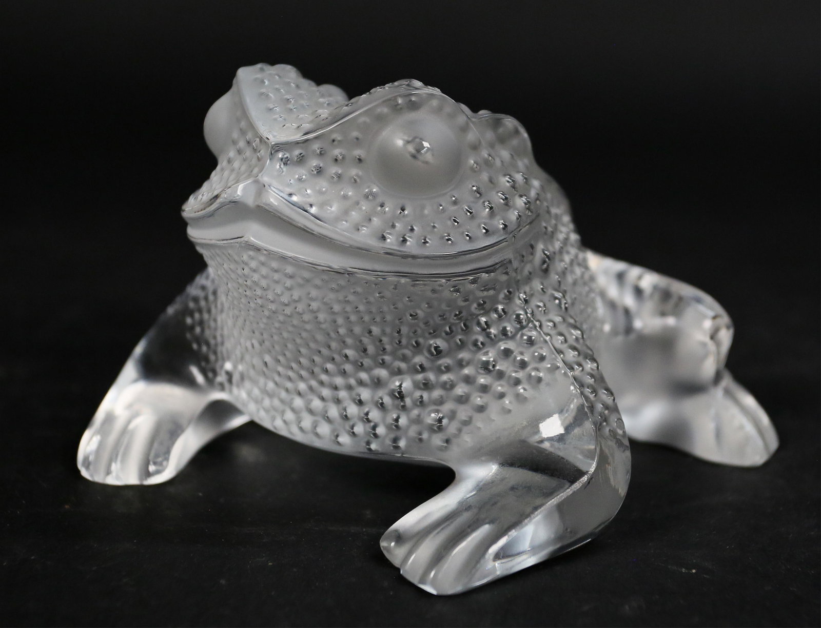 Signed Lalique France Gregoire Art Glass Frog (1 of 7)