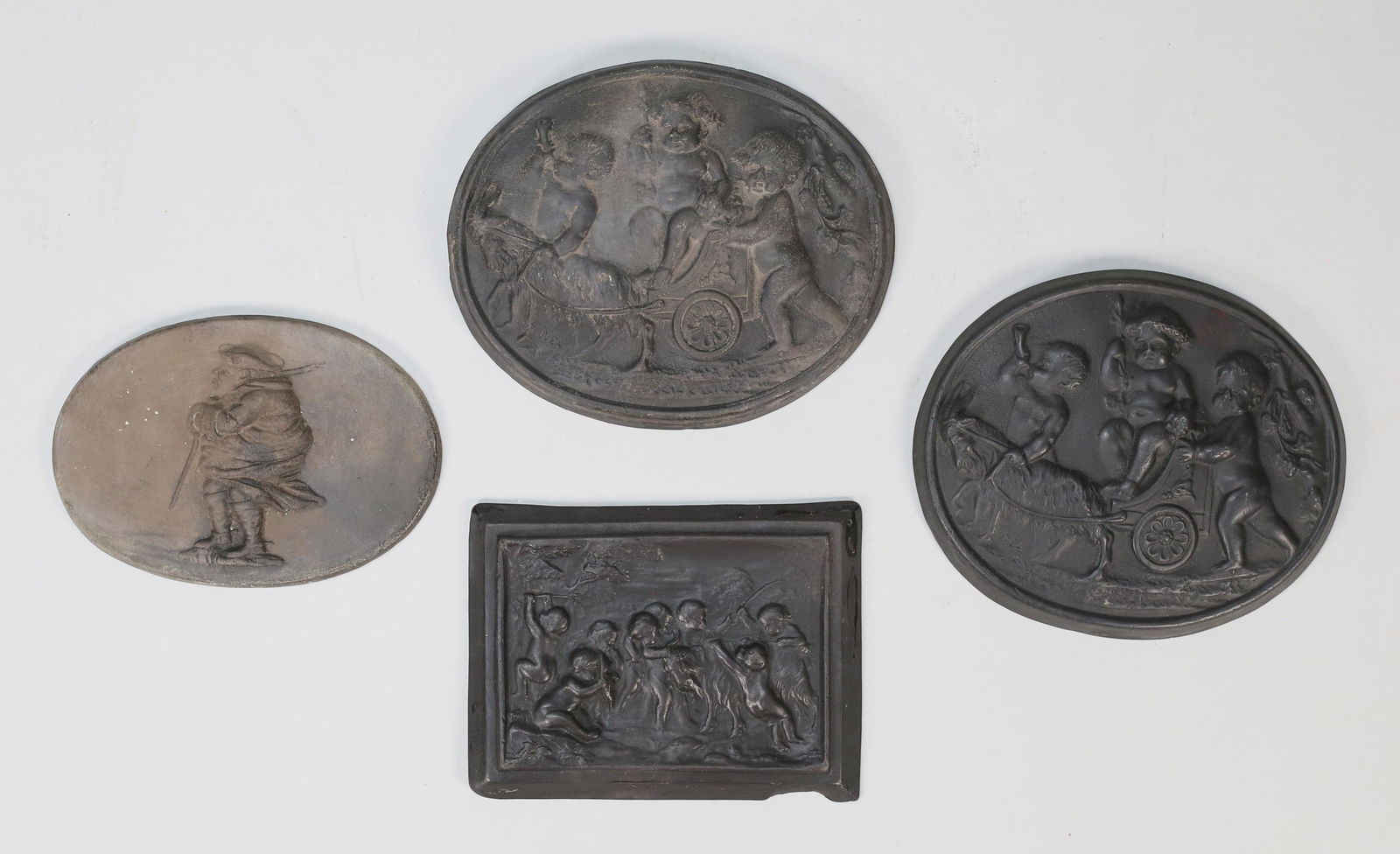 4 Wedgwood Black Basalt Plaques (1 of 12)