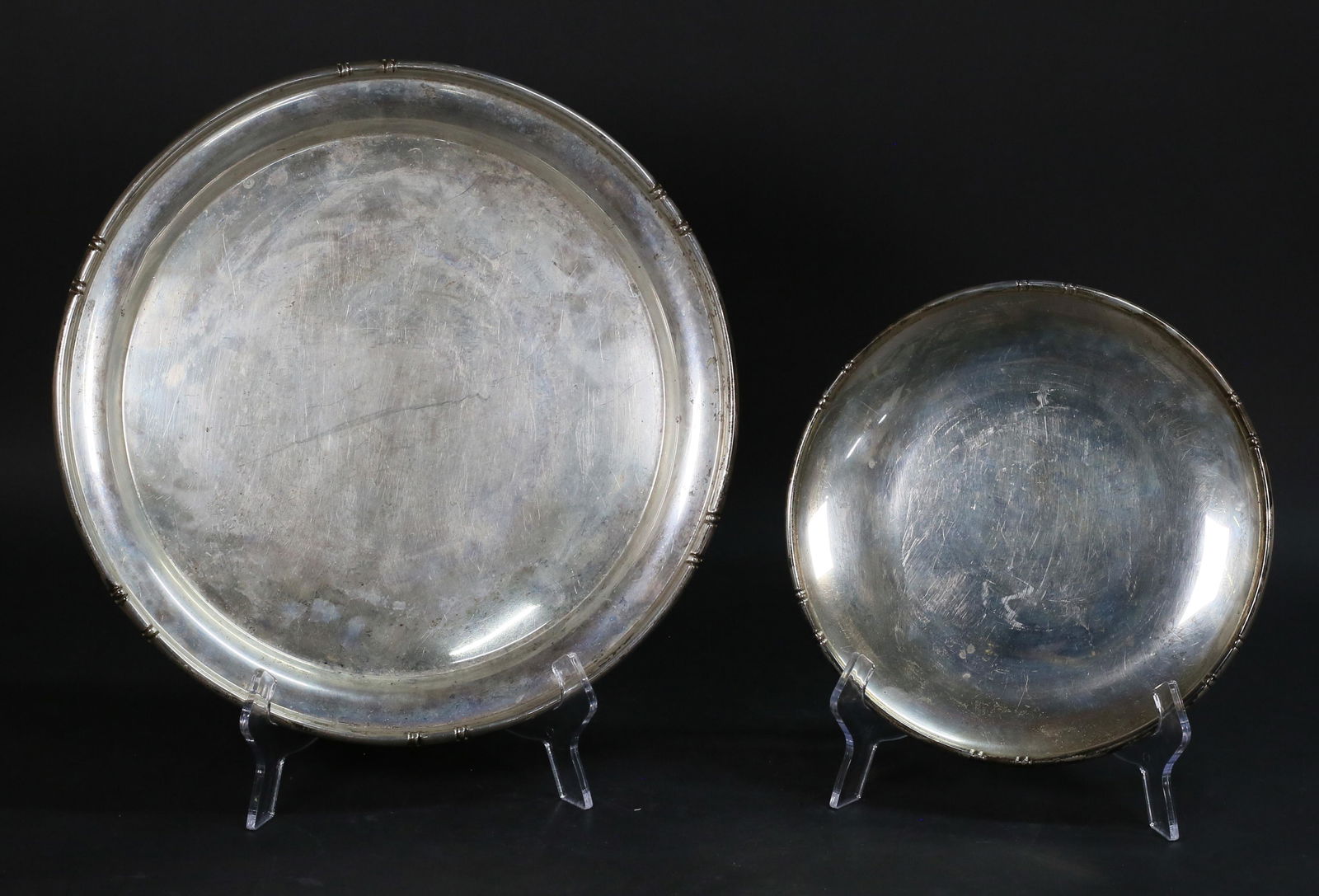 2 Baldwin & Miller Bamboo Pattern Sterling Trays (1 of 9)