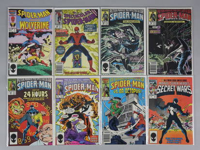 16 Marvel Comics Spider-Man Kraven 1st Black Suit: Marvel Comics. Web of Spider-Man issues 29, 31-33. Peter Parker the Spectacular Spider-Man issues 82, 111, 124, 130-132 and 158. Marvel Tales issue 100. Marvel Team-Up issues 145 and 150. Spider-Man