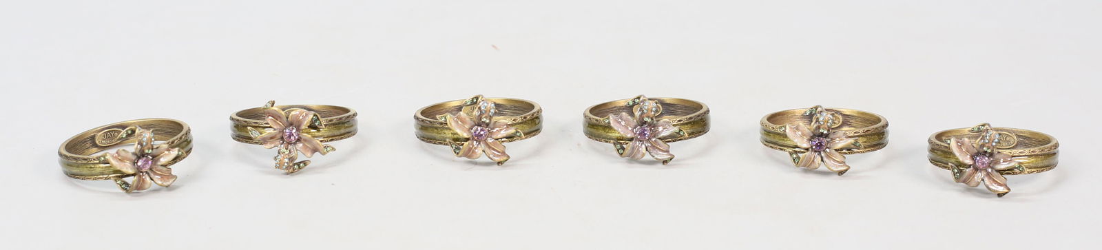 6 Jay Strongwater Flower Napkin Rings (1 of 12)