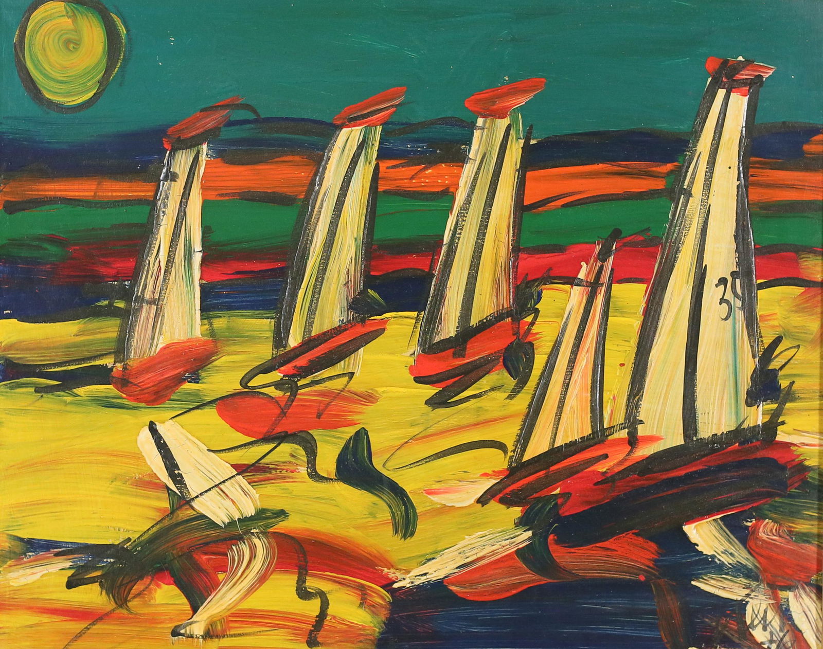 Peter Keil Oil on Masonite Sailboats (1 of 6)