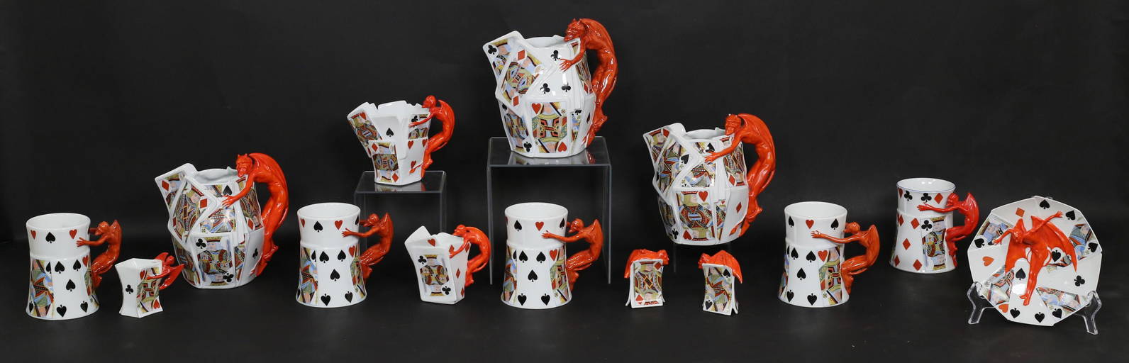 14 Pieces Royal Bayreuth Devil & Cards Porcelain