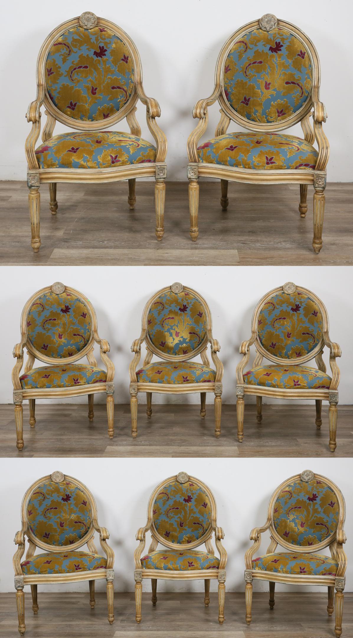 8 Louis XVI Style Fauteuil Arm Chairs (1 of 16)
