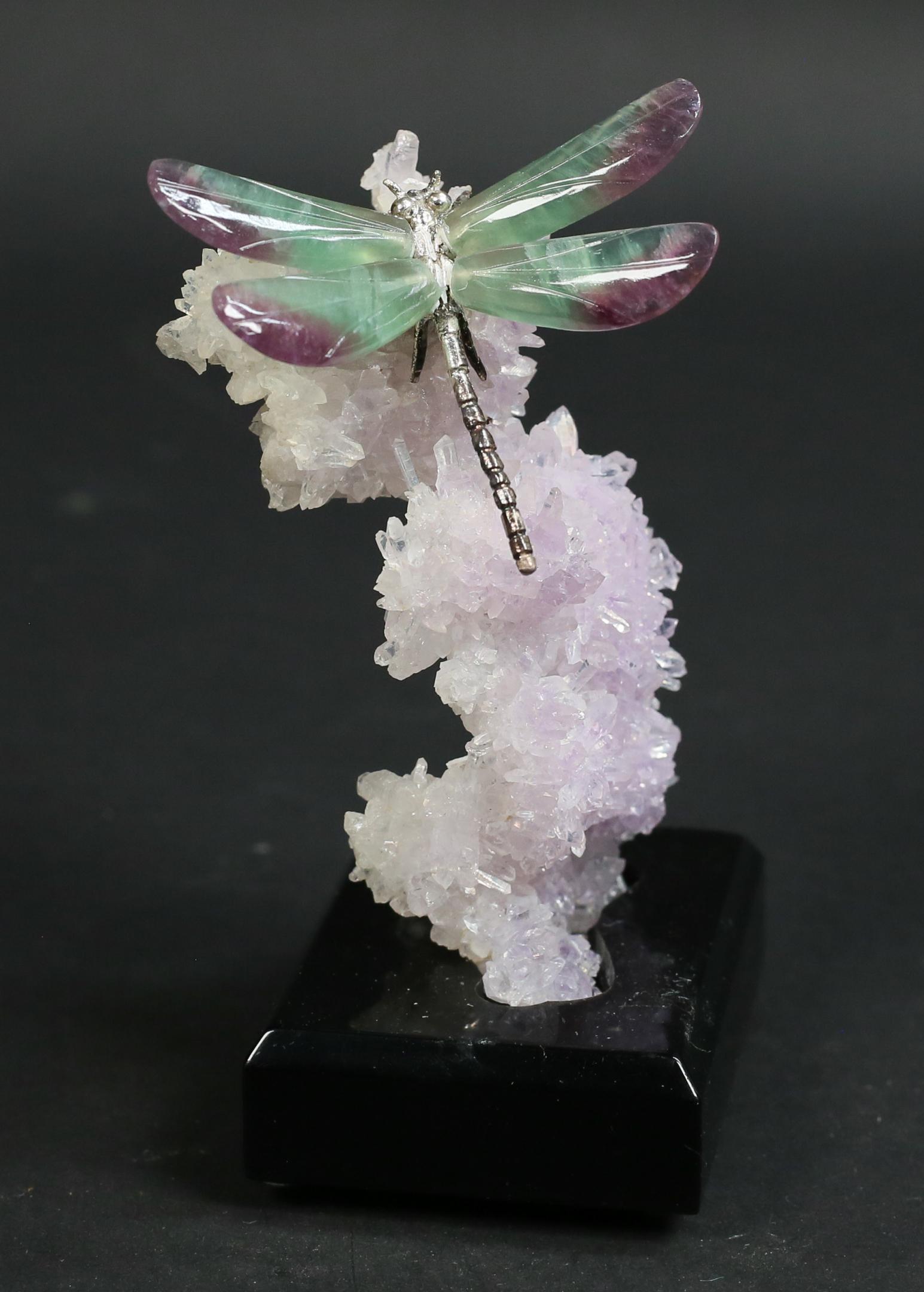 Peter Muller Fluorite Dragonfly on Amethyst (1 of 6)