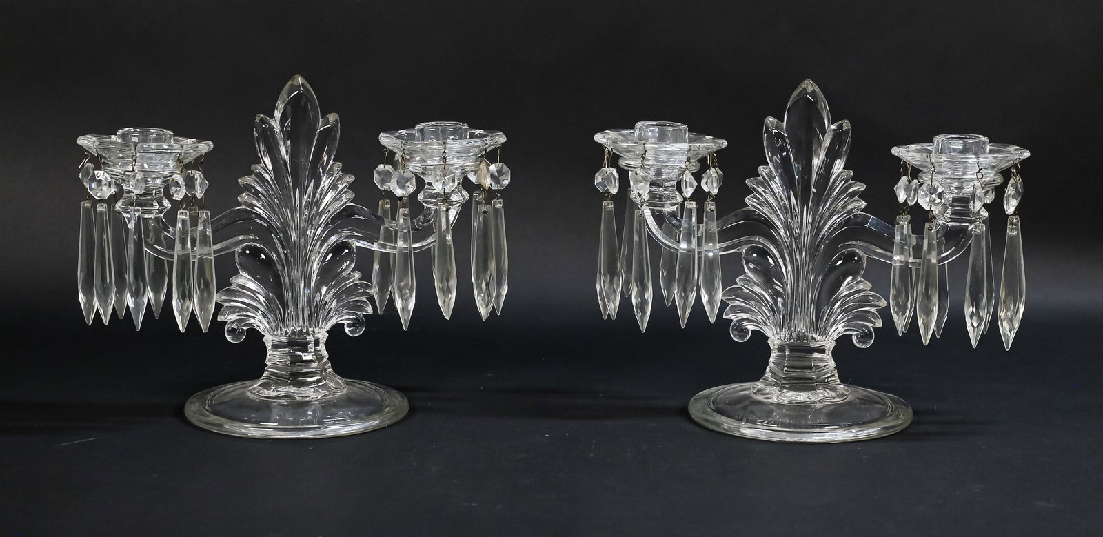 Pair Fostoria Style Double Arm Candle Holders (1 of 7)