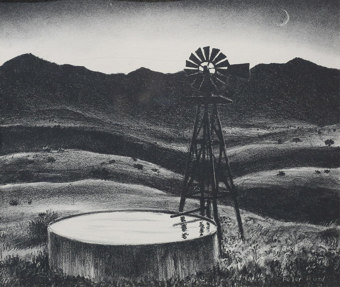Peter Hurd Lithograph The Water Tank (1 of 5)