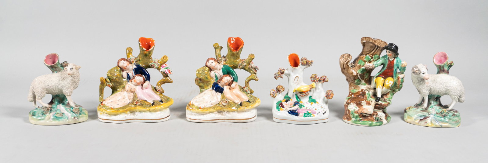 6 Staffordshire Porcelain Spill Vases (1 of 20)