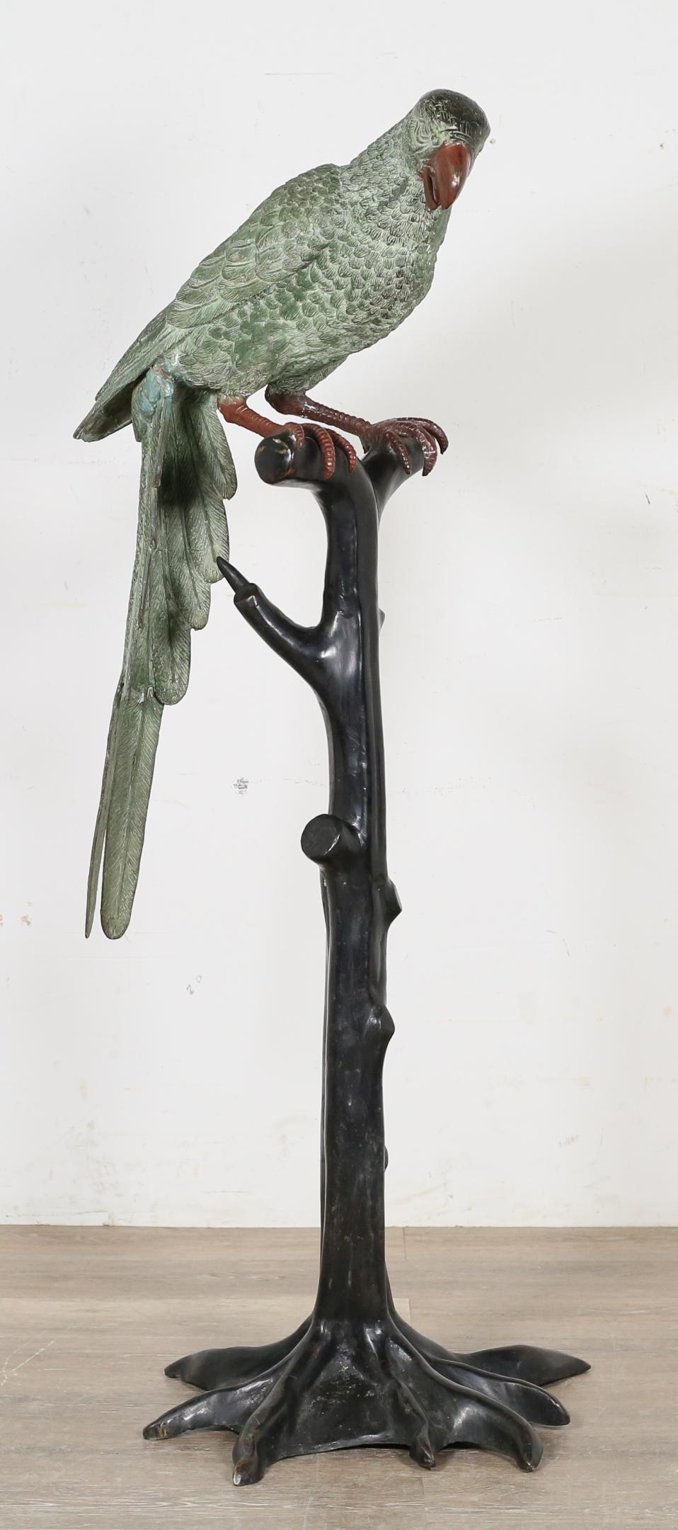 Large Patinated Bronze Parrot on Stand (1 of 20)