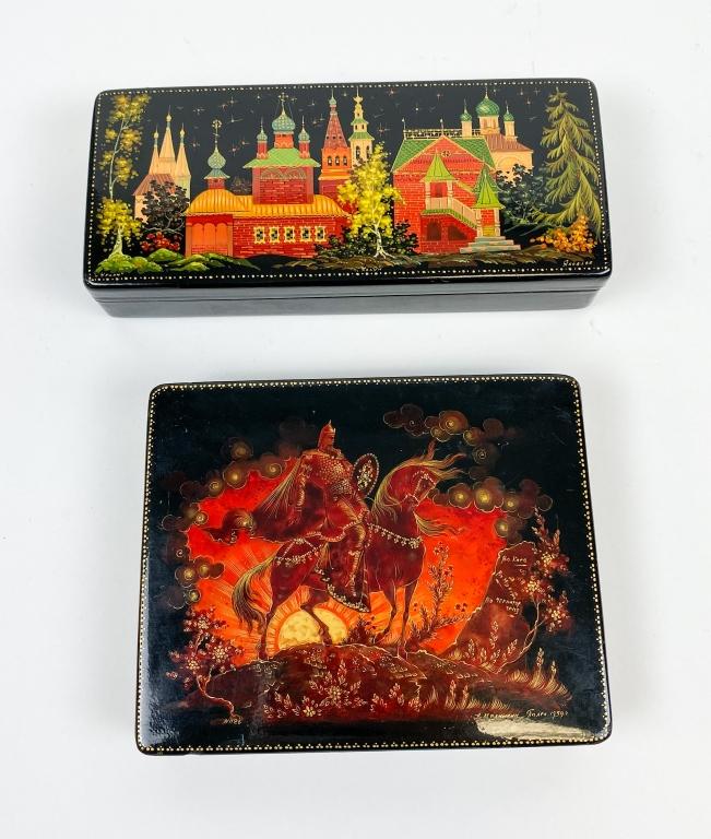 2 Russian Lacquer Palekh Boxes (1 of 14)
