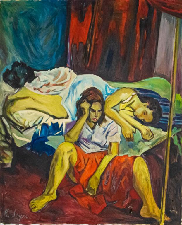 After Raphael Soyer Oil on Canvas Two Adolescents (1 of 9)