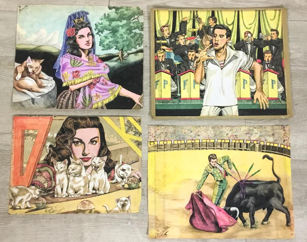 4 Signed Frank Pietri Illustration Drawings (1 of 20)