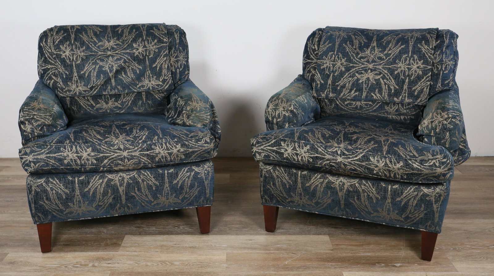Pair of Howard Style Upholstered Armchairs (1 of 10)