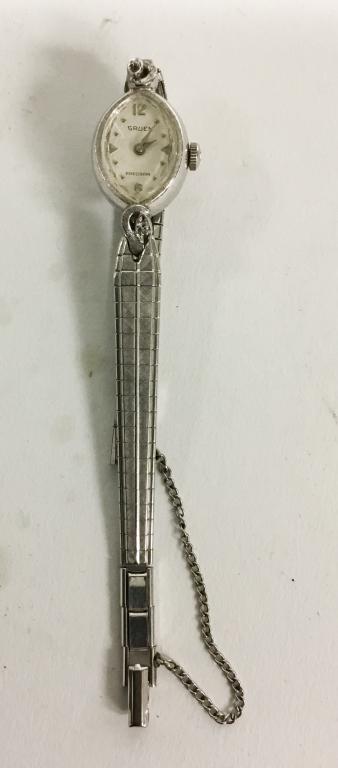 Gruen Ladies Watch: With 10k gold filled band and diamonds.