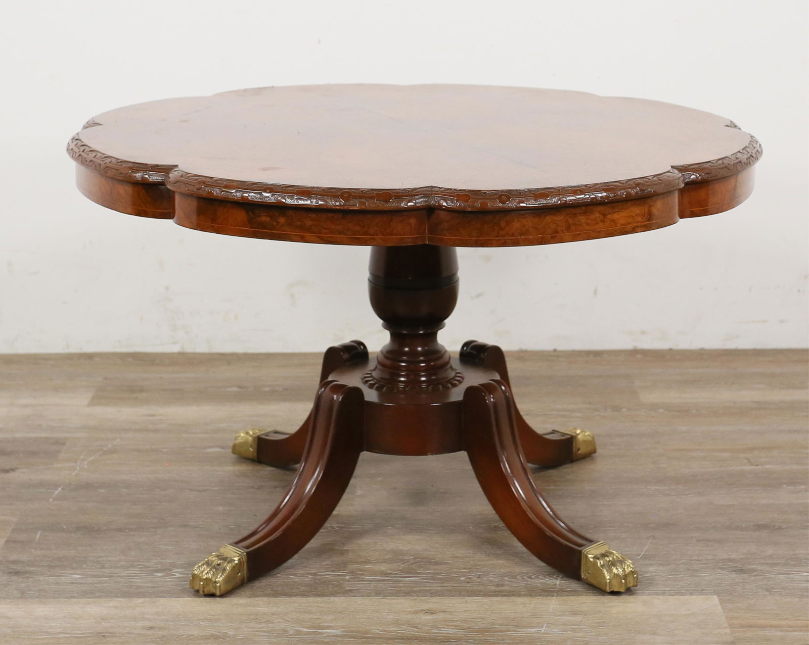 English Regency Style Burl Cocktail Table (1 of 13)