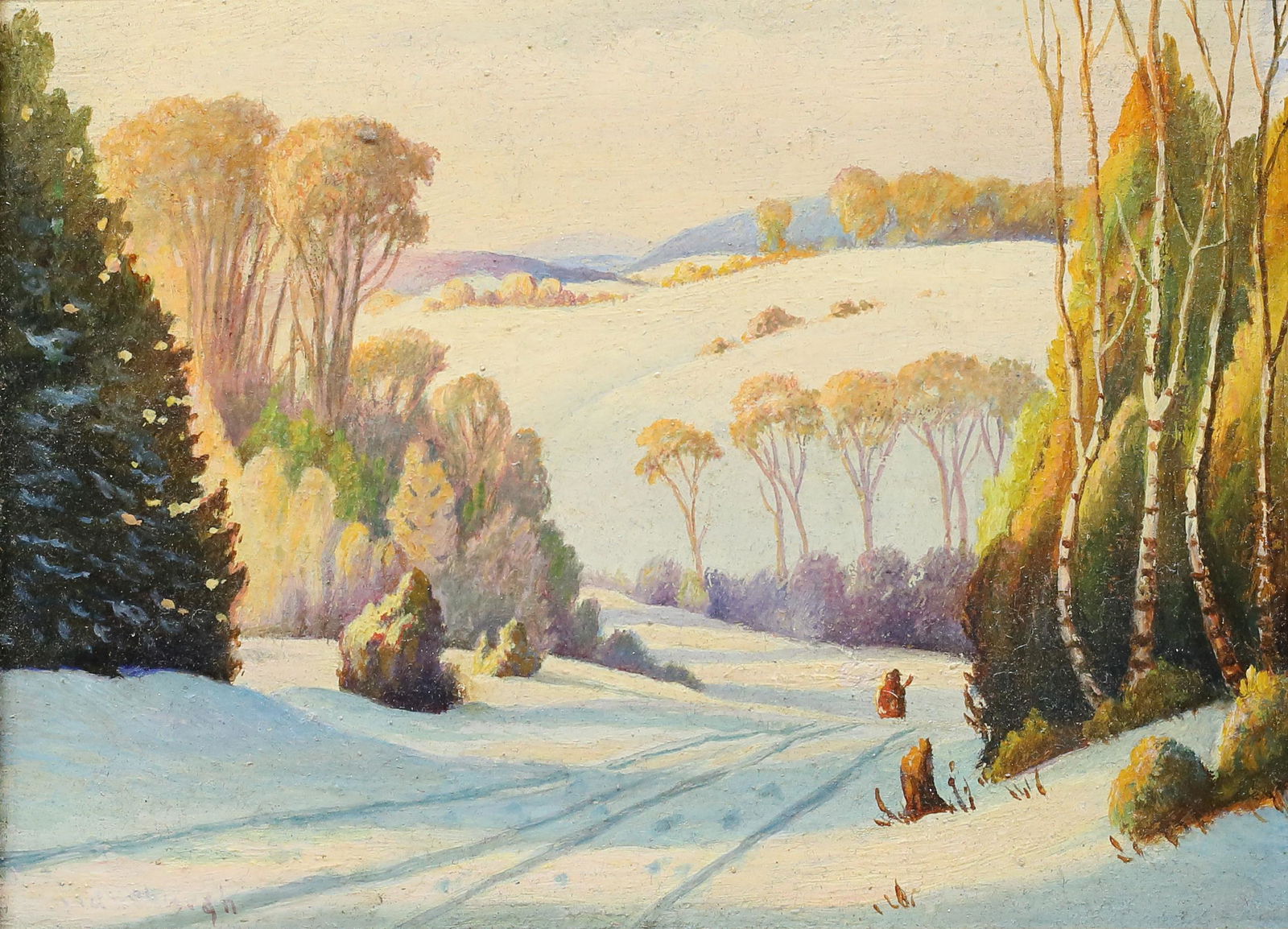 Oil on Board Winter Landscape (1 of 5)